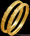 BR2244-2.4 Size Bridal Two Gram Gold Bangle Floral Designer Collections