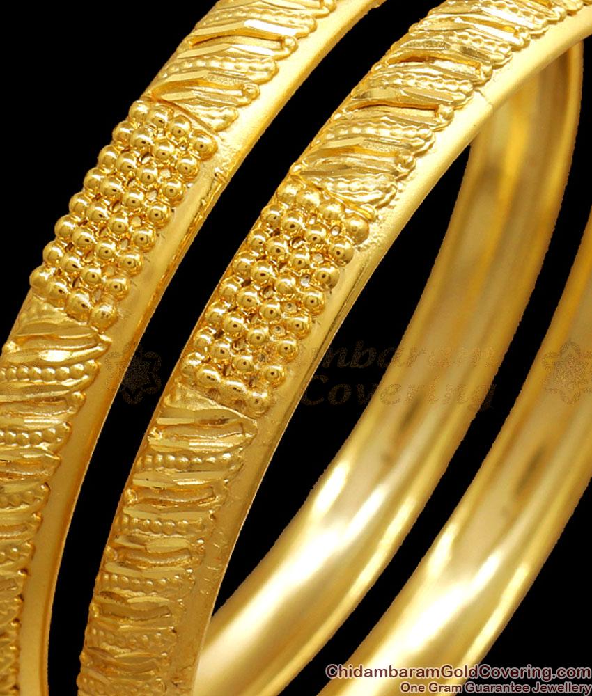 BR2246-2.6 Size Set Of Two Unique 2 Gram Gold Bangle Forming Bridal Collections