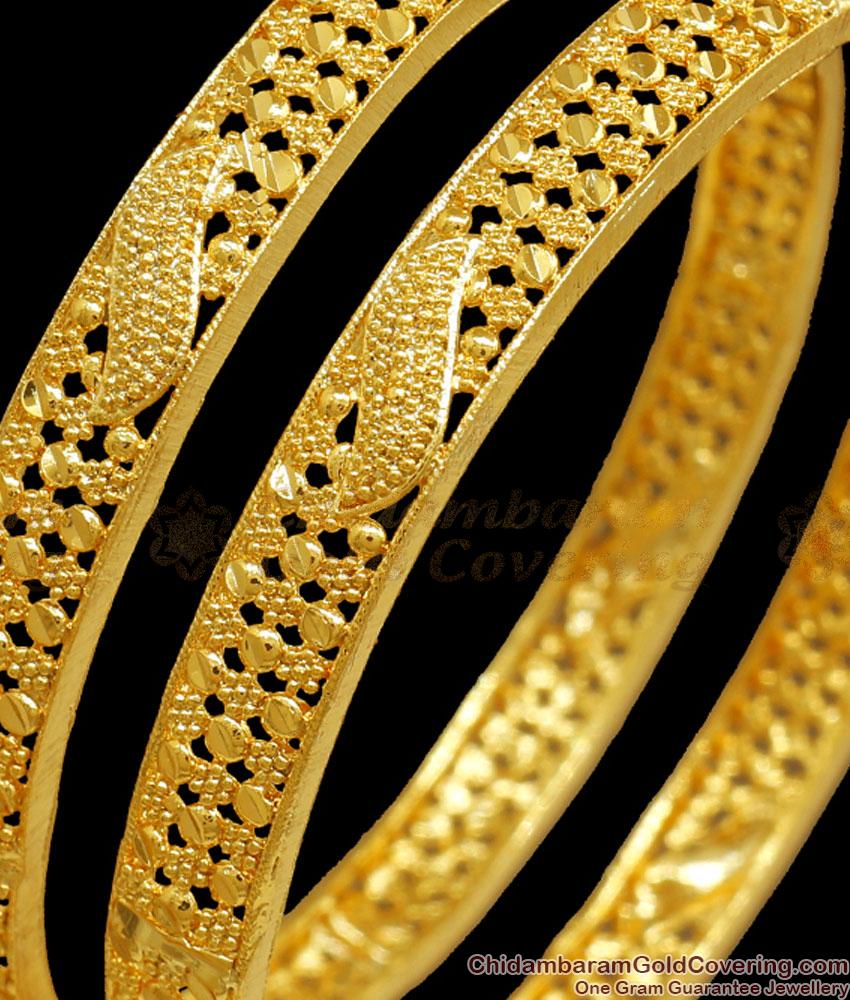 BR2247-2.6 Set Of Two Premium Gold Plated Bangle Bridal Wear Collections