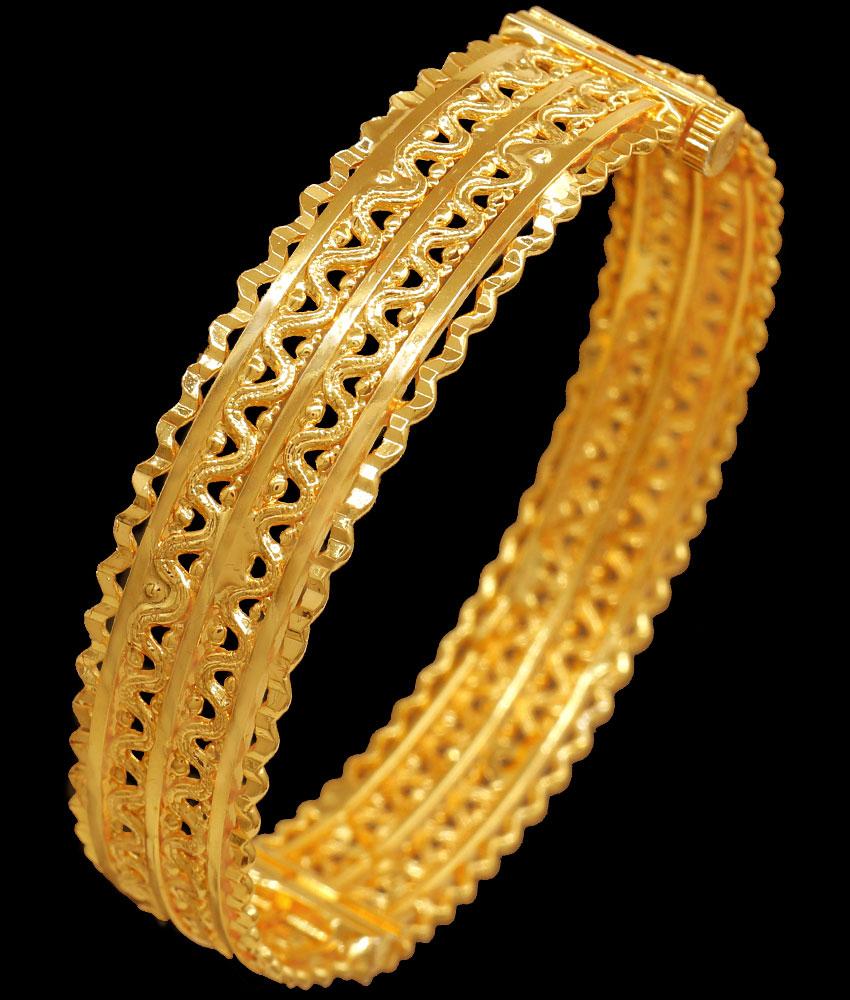 BR2255-2.4 Size One Gram Gold Neli Bangles Screw Type Kada Designs