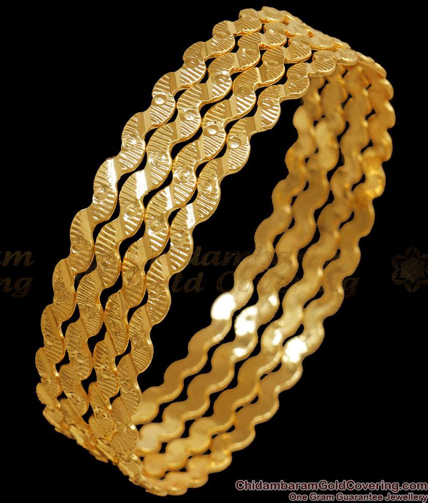 BR2282-2.4 Set Of 4 Neli Gold Bangles Regular Wear Designs