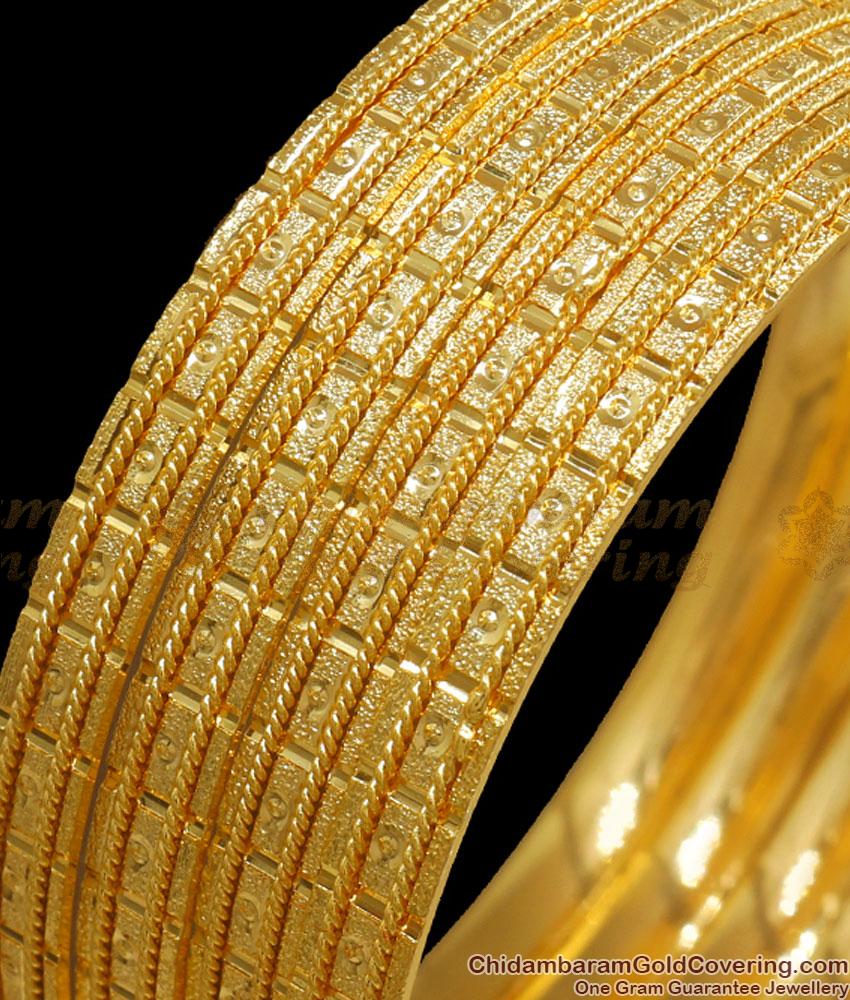 BR2286-2.4 Handcrafted Set Of 4 Gold Imitation Bangles Kerala Designs