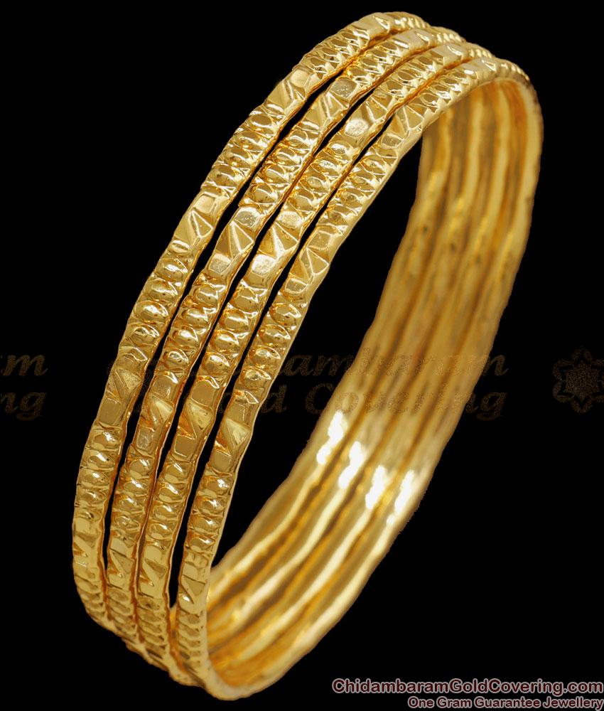 BR2289-2.10 Size Regular Wear Set Of 4 Gold Imitation Bangle Designs