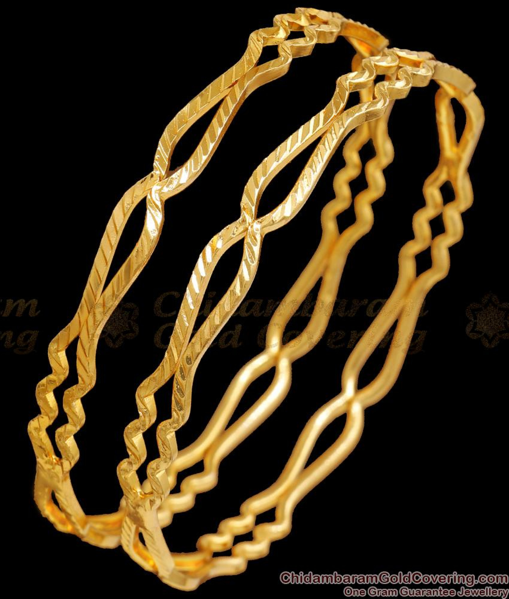 Two Bangles BR2290-2.8 Set Of Two Stylish 1 Gram Gold Bangles Neli Designs Shop Online