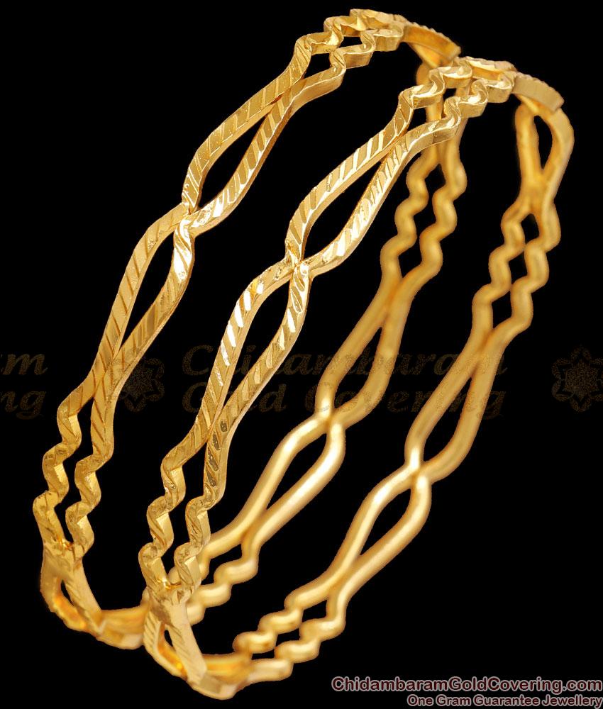 BR2290-2.6 Set Of Two Stylish 1 Gram Gold Bangles Neli Designs Shop Online