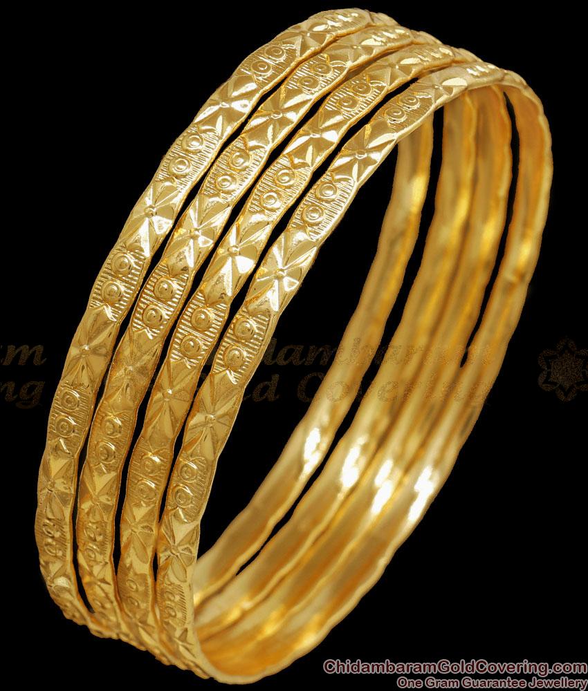 BR2293-2.4 Size Set Of Four Slim Gold Bangles Shop Online