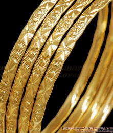 BR2293-2.8 Size Set Of Four Slim Gold Bangles Shop Online