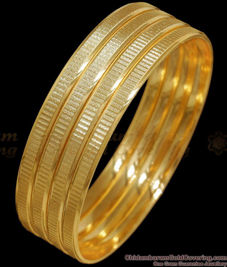 Gold Plated Plain Design Bangles, Chidambaram Gold Covering Regular ...