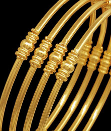 BR2298-2.8 Latest 4 Set Plain Daily Wear Gold Plated Bangles Shop Online
