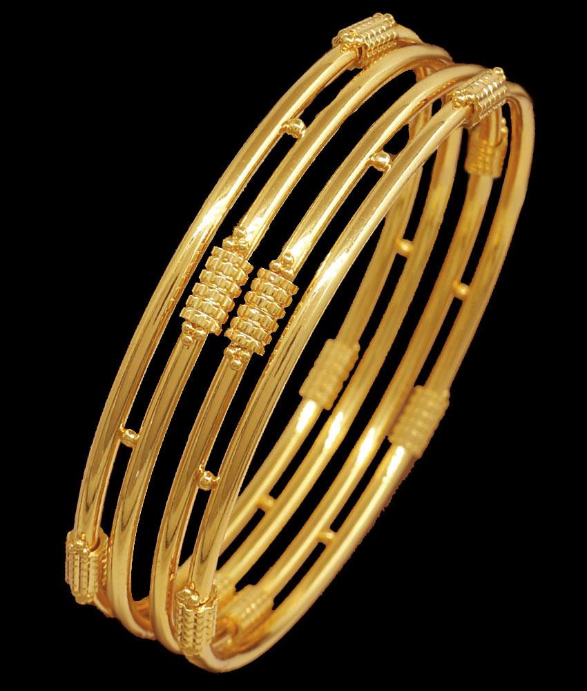 BR2299-2.4 One Gram Gold Bangles Threaded Designs Daily Wear Collections