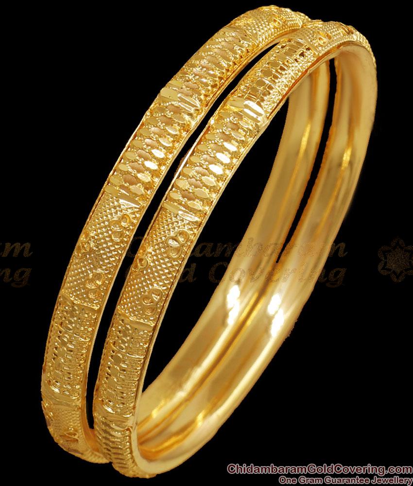 BR2306-2.10 New Arrivals Kerala Bridal Gold Bangles Hollow Designs Shop Online
