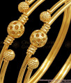 BR2310-2.10 Buy Plain Gold Bangles Ball Designs Online