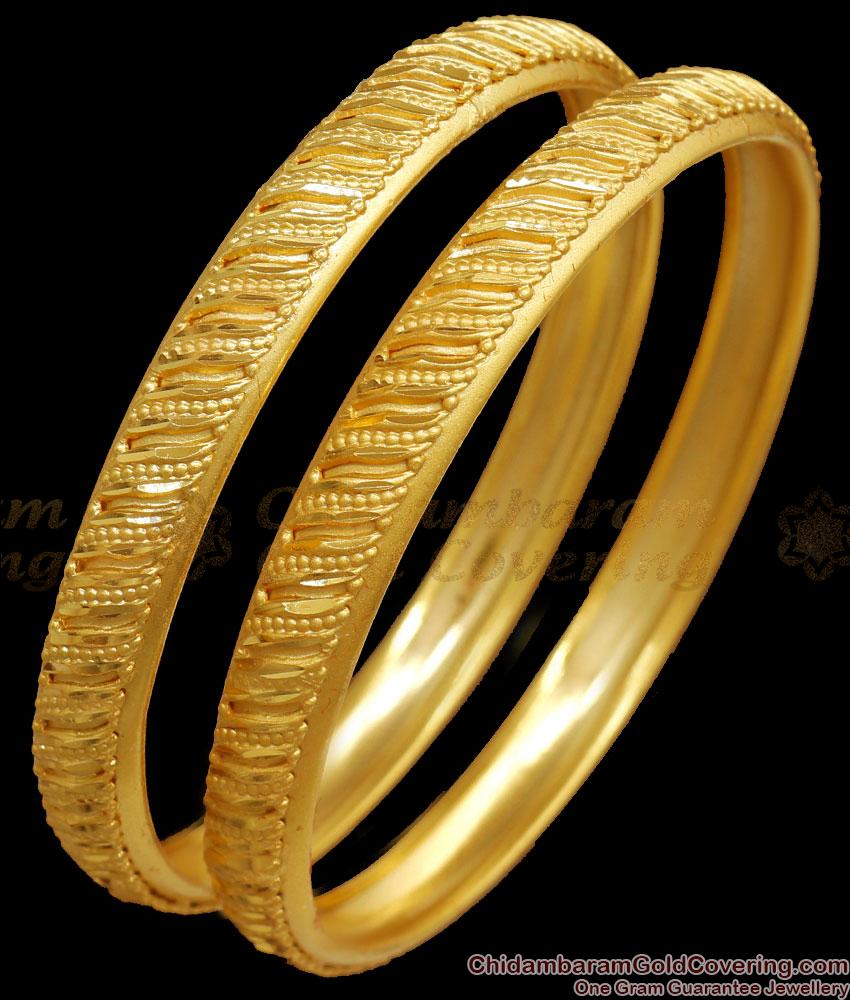 BR2319-2.6 Latest 2 Gram Gold Bangles Bridal Wear Jewelry