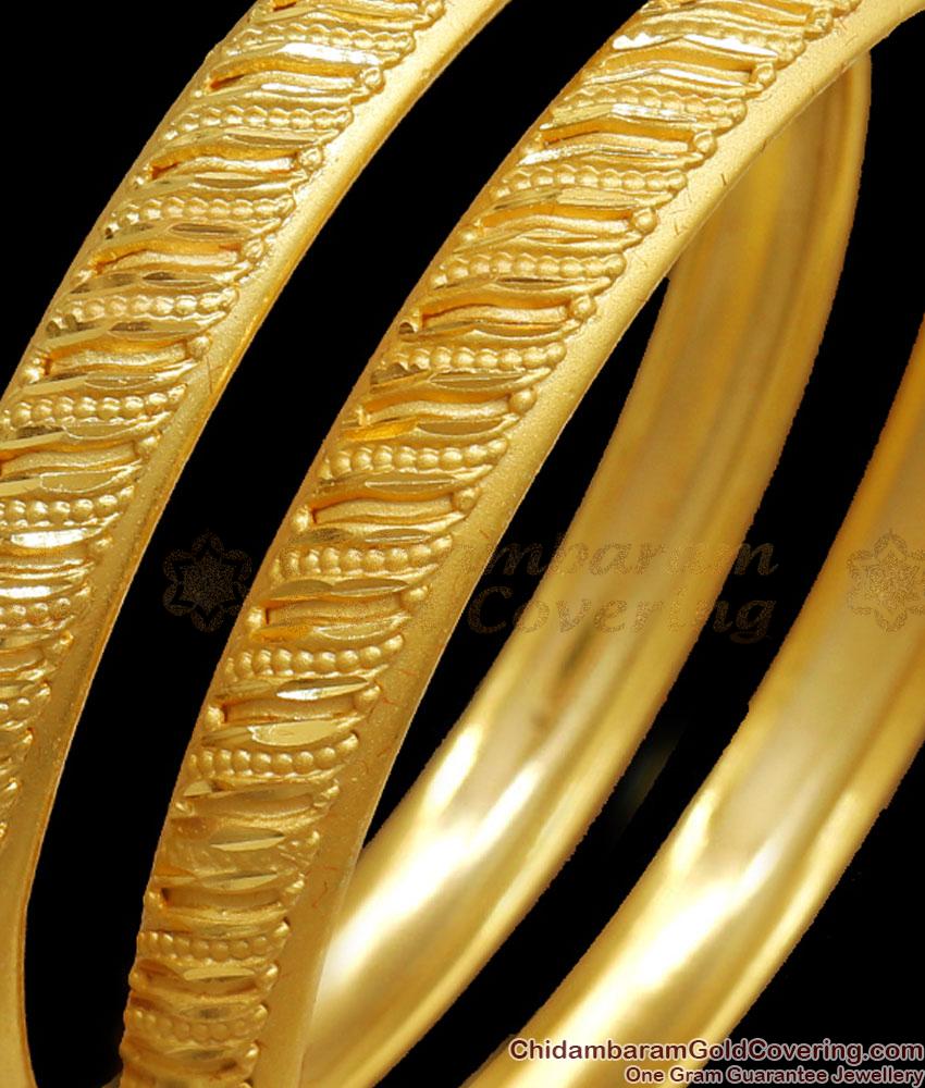 BR2319-2.4 Latest 2 Gram Gold Bangles Bridal Wear Jewelry