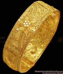 BR2353-2.6 Size True Gold Design Kada Bangle Single Piece Collections