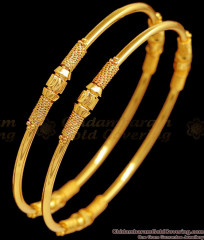 BR2357-2.8 Size Set Of 2 First Quality Gold Plated Bangle Thread Design BR2357-2.8 Size Set Of 2 First Quality Gold Plated Bangle Thread Design