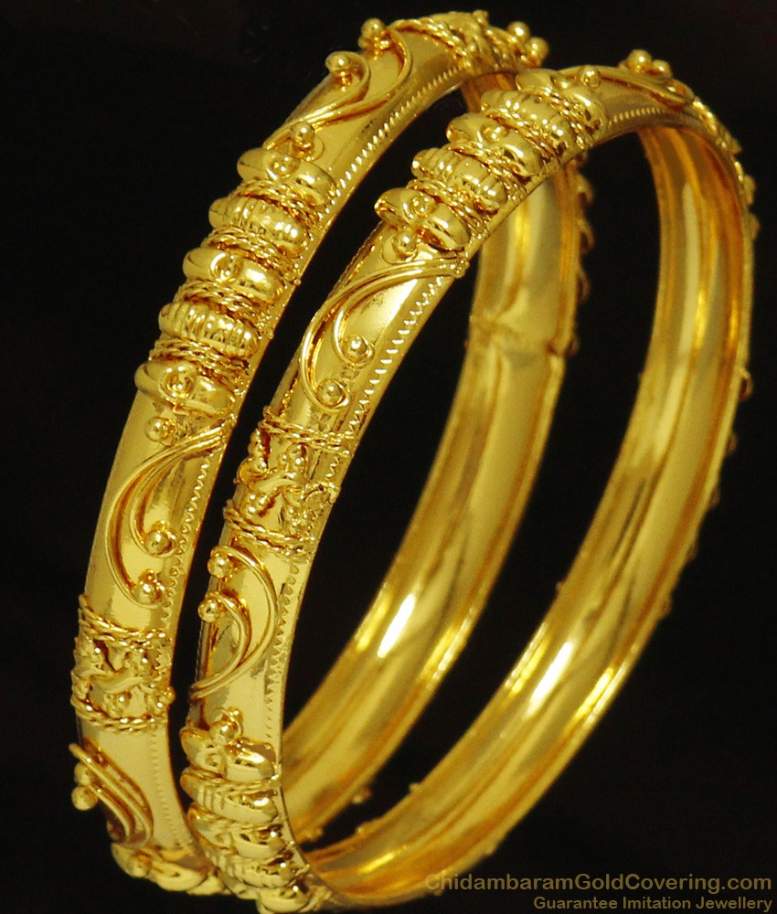 BR236-2.8 Size Traditional Gold Tone Two Pieces Imitation Plain Bangle BR236-2.8 Size Traditional Gold Tone Two Pieces Imitation Plain Bangle
