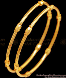 BR2360 2.6 Size Simple Gold Design Bangle Plain Beads Design