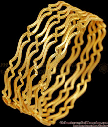 BR2366-2.10 Size Stylish Set Of Four 1 Gram Gold Bangle Neli Design