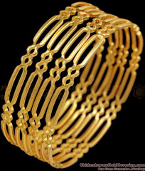 BR2367-2.6 Size Set Of 4 Elegant Matt Finish Gold Plated Bangle Without Stone BR2367-2.6 Size Set Of 4 Elegant Matt Finish Gold Plated Bangle Without Stone