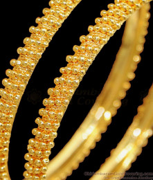 BR2375-2.4 Size Daily Wear Golden Dots Plain Bangles Imitation Jewelry
