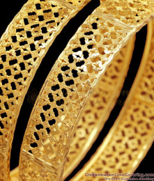 BR2383-2.8 Size Set Of Two Gold Bangle Design Women Wedding Jewelry