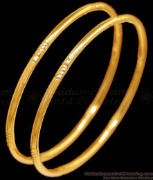 BR2398-2.4 Size Plain Impon Thin Bangle Regular Use Gold Design For Women