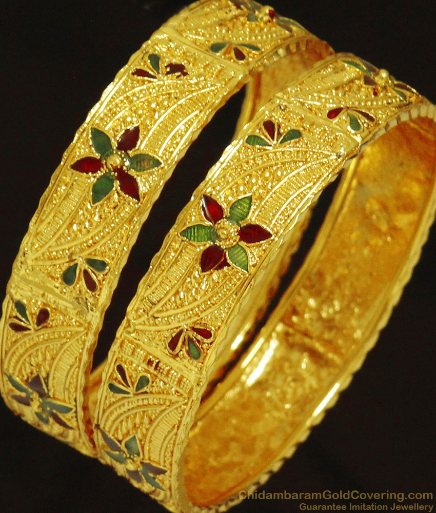 BR240-2.6 Size Enamel Design Broad Kada Bangles for Women Buy Online