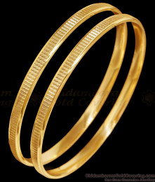 BR2434-2.4 Size Set Of Two Thin Daily Wear Gold Plated Bangles For Women
