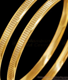 BR2434-2.4 Size Set Of Two Thin Daily Wear Gold Plated Bangles For Women BR2434-2.4 Size Set Of Two Thin Daily Wear Gold Plated Bangles For Women