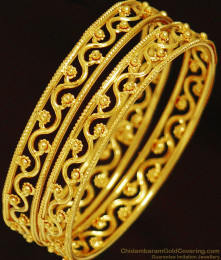 BR244-2.6 Size Gold Design Plain Bangles for Women Buy Online