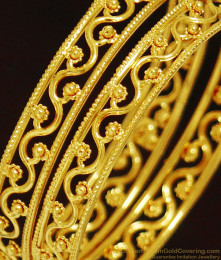 BR244-2.6 Size Gold Design Plain Bangles for Women Buy Online