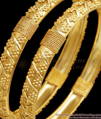 BR2454-2.4 Size Latest Two Gram Gold Bangle Threaded Design For Brides BR2454-2.4 Size Latest Two Gram Gold Bangle Threaded Design For Brides