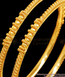 BR2459-2.10 Size One Gram Gold Thread Pattern Bangles Shop Online