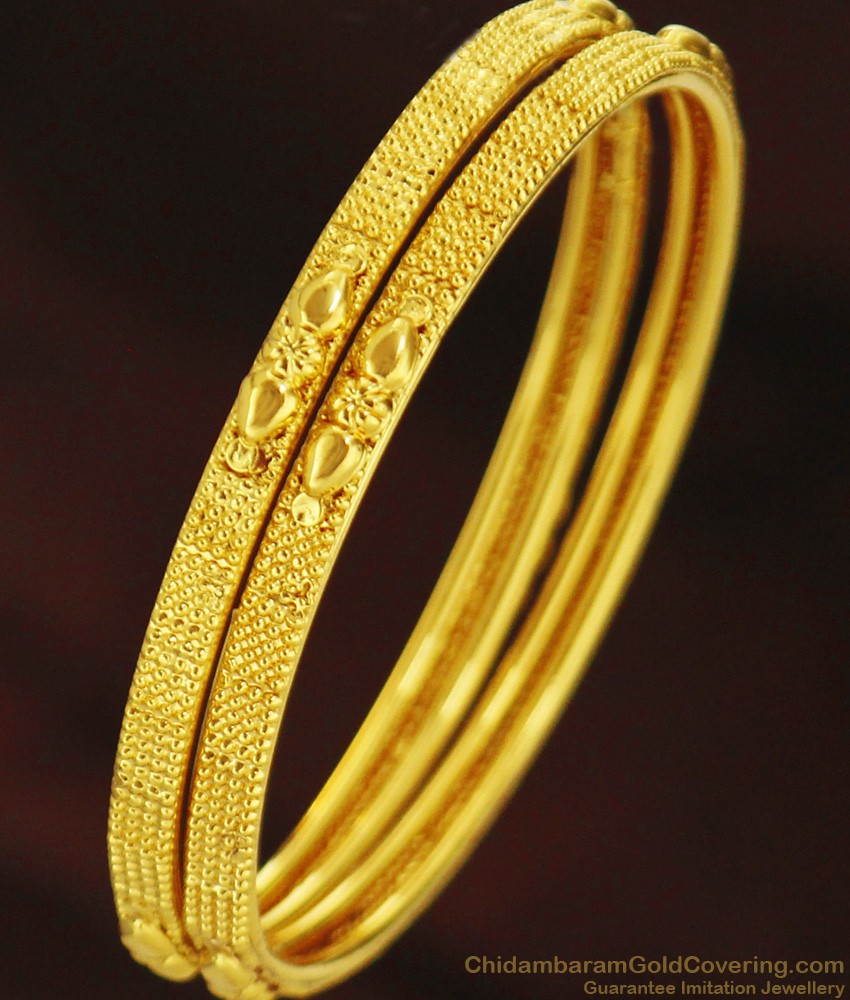 BR246-2.4 Size Simple Plain Daily Use Low Cost Gold Design Bangles