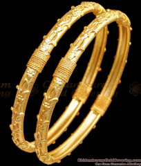 BR2465-2.10 Size Set Of 2 Forming Gold Bangle Floral Design For Marriage BR2465-2.10 Size Set Of 2 Forming Gold Bangle Floral Design For Marriage