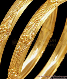 BR2466-2.10 Size Latest Gold Design Guarantee Bangles 2 Gram Jewellery