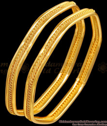 BR2468-2.4 Size New Model Thread Design Bangle Gold Finish