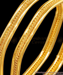 BR2468-2.10 Size New Model Thread Design Bangle Gold Finish BR2468-2.10 Size New Model Thread Design Bangle Gold Finish