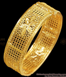 BR2469-2.6 Size Screw Type Gold Plated Kada Bangle For Brides