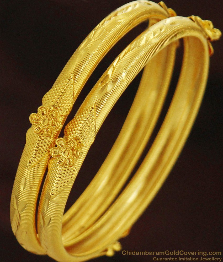 BR247-2.8 Size Handmade Unique Gold Design Bangles for Daily Use