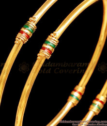 BR2471-2.4 Size One Gram Gold Micro Plated Bangle Enamel Design