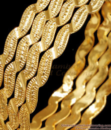 BR2472-2.10 Size Set Of 4 Zig Zag Design Gold Imitation Fancy Bangle BR2472-2.10 Size Set Of 4 Zig Zag Design Gold Imitation Fancy Bangle
