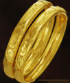 BR248-2.8 Size Shiny Leaf Pattern Thick Bangles for Daily Use
