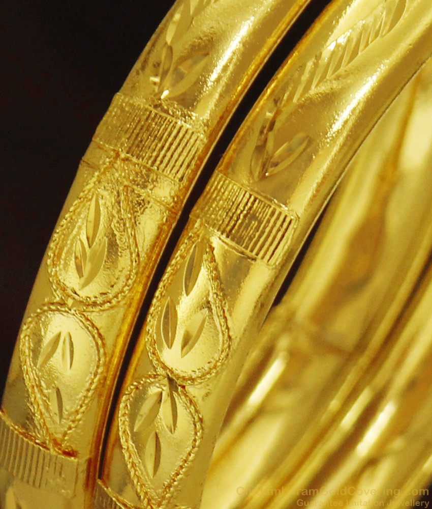 BR248-2.8 Size Shiny Leaf Pattern Thick Bangles for Daily Use BR248-2.8 Size Shiny Leaf Pattern Thick Bangles for Daily Use