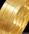 BR2488-2.8 Size Plain Gold Plated Set Of 4 Bangles Dotted Design BR2488-2.8 Size Plain Gold Plated Set Of 4 Bangles Dotted Design