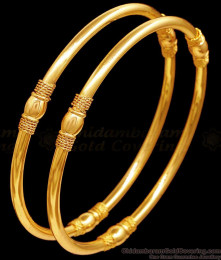 BR2494-2.6 Size Buy Traditional Plain Gold Bangles For Women