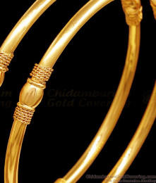 BR2494-2.4 Size Buy Traditional Plain Gold Bangles For Women
