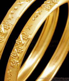 BR2497-2.10 Size Set Of Two Unique Bridal Wear Yellow Gold Bangle For Women