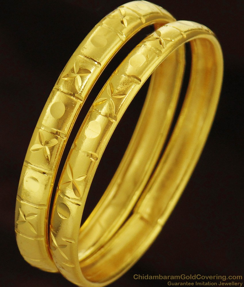 BR250-2.4 Size Light Weight Simple Two Bangles Set for Daily Use